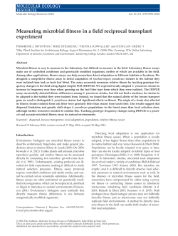 Measuring microbial fitness in a field reciprocal transplant experiment