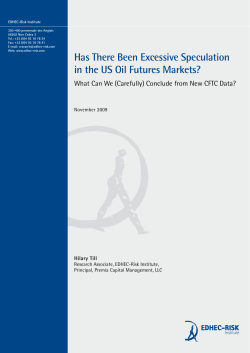 Has There Been Excessive Speculation in the US Oil Futures Markets?