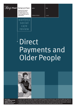 Direct payments and older people
