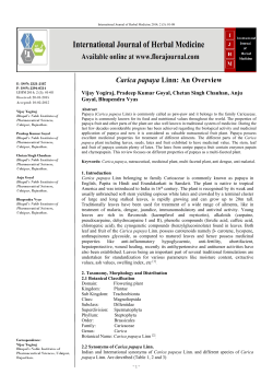 Carica papaya Linn: An Overview - International Journal of Herbal