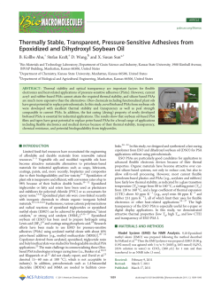 Thermally Stable, Transparent, Pressure