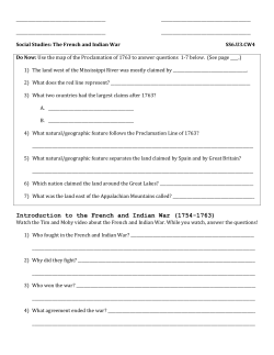 Introduction to the French and Indian War (1754-1763)