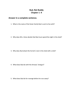 Bud, Not Buddy Chapter 1 -4 Answer in a complete sentence.