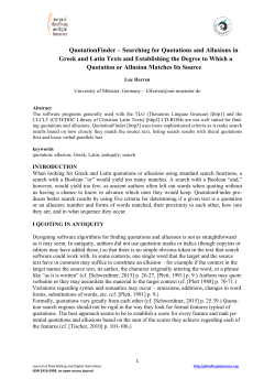 QuotationFinder &ndash; Searching for Quotations and Allusions