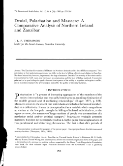 Denial, Polarisation and Massacre: A Comparative Analysis