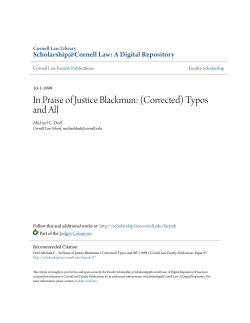In Praise of Justice Blackmun: (Corrected) Typos and All