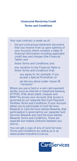 Unsecured Revolving Credit Terms and Conditions