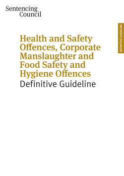 Health and Safety Offences, Corporate Manslaughter and Food