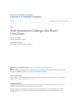 Tenth Amendment Challenges After Bond v. United States