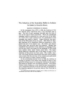 The Adoption of the Australian Ballot in Indiana