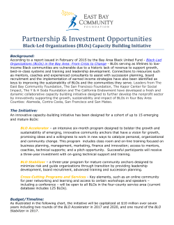 BLO Initiative Partnership and Investment Opportunities