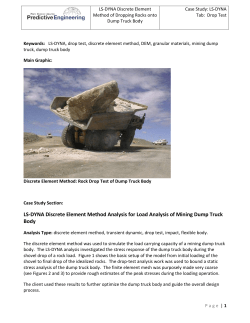 LS-DYNA Discrete Element Simulation of Rock Drop into Dump