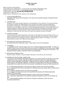 Arts 1301 - Ranger College