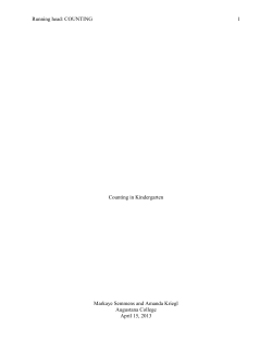 Counting in Kindergarten