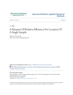 A Measure Of Relative Efficiency For Location Of A Single Sample