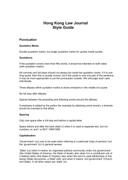 Hong Kong Law Journal Style Guide