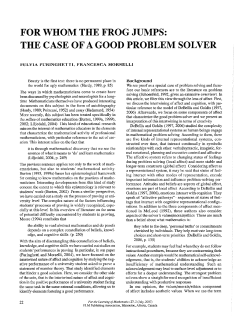 for whom the frog jumps: the case of a good problem solver