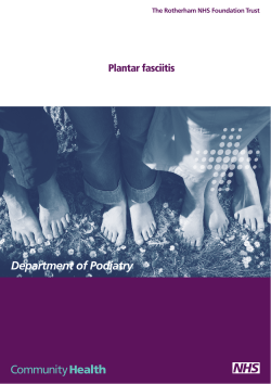 Plantar fasciitis - Rotherham NHS Foundation Trust