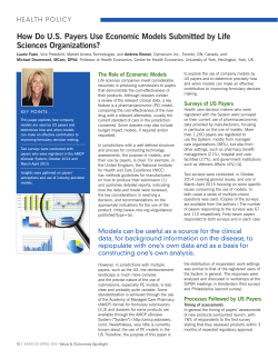 How Do US Payers Use Economic Models Submitted by Life