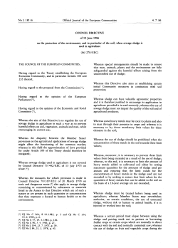 sewage sludge in agriculture in such a way as to prevent - EUR-Lex