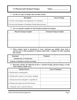3.3 Physical and Chemical Changes
