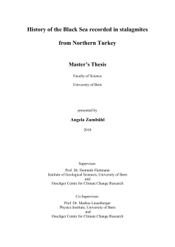 History of the Black Sea recorded in stalagmites from Northern Turkey