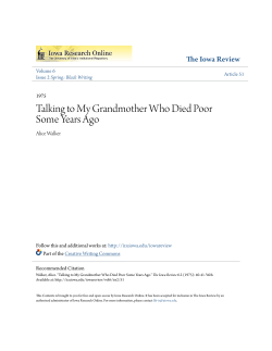 Talking to My Grandmother Who Died Poor Some Years Ago