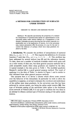 A METHOD FOR CONSTRUCTION OF SURFACES UNDER