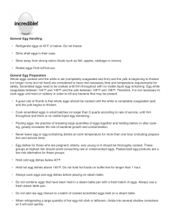 General Egg Handling Refrigerate eggs at 45&deg;F or below. Do not
