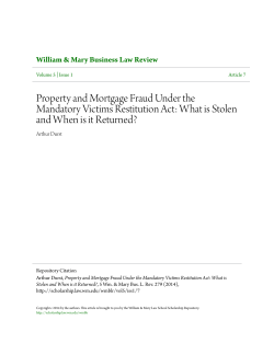 Property and Mortgage Fraud Under the Mandatory Victims