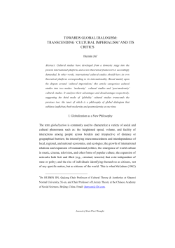 Towards Global Dialogism: Transcending `Cultural Imperialism` and