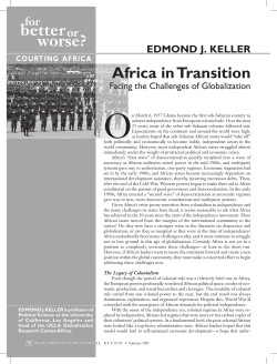 Africa in Transition: Facing the Challenges of Globalization.