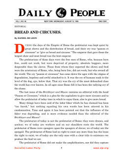 bread and circuses. - Socialist Labor Party