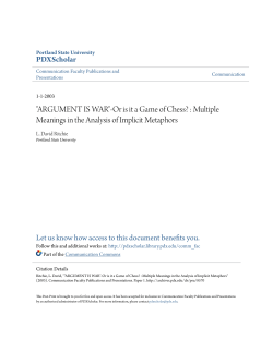 "ARGUMENT IS WAR"-Or is it a Game of Chess