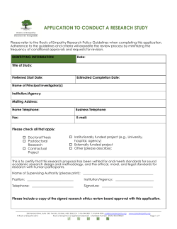 APPLICATION TO CONDUCT A RESEARCH