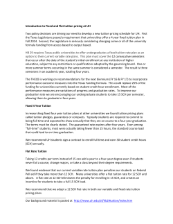 Introduction to Fixed and Flat tuition pricing at UH Two policy