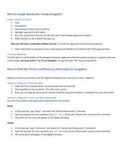 How to Graph Quadratics Using Geogebra How to Find the Vertex