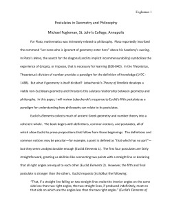 Postulates in Geometry and Philosophy