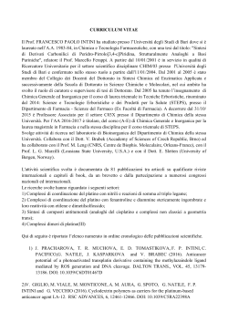 CURRICULUM VITAE Il Prof. FRANCESCO PAOLO INTINI ha