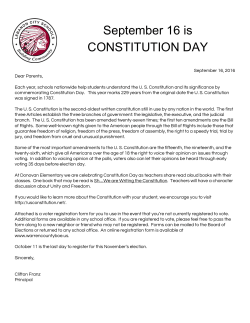 Constitution Day Letter