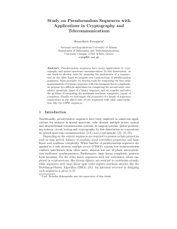 Study on Pseudorandom Sequences with Applications in