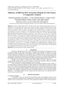 Efficiency of Different DNA Extraction Methods for Fish Tissues: A