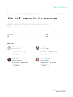 Affective Processing Requires Awareness.