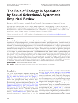 The Role of Ecology in Speciation by Sexual