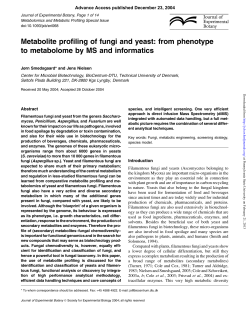 Metabolite profiling of fungi and yeast: from phenotype to