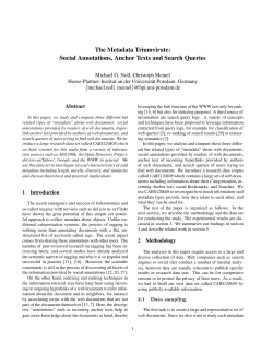 The Metadata Triumvirate: Social Annotations