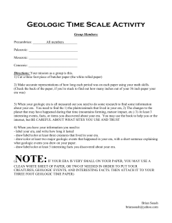 Geologic Time Scale Activity