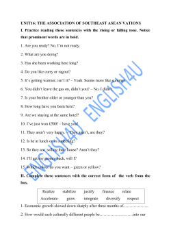 UNIT16: THE ASSOCIATION OF SOUTHEAST