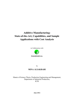 Additive Manufacturing: State-of-the-Art, Capabilities