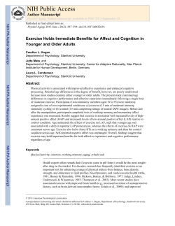 Psychology and Aging - Gesundheitspsychologie